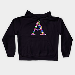 Floral Initial Monogram Kids Hoodie